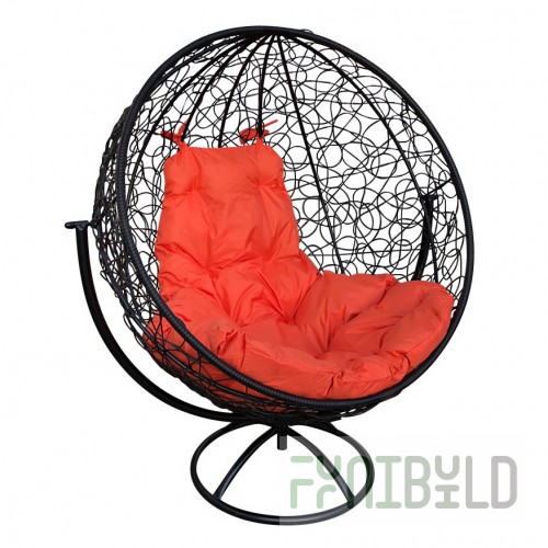 Swivel chair "Round" with rattan