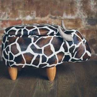 Pouf Bull, spotted, with a box and a lid