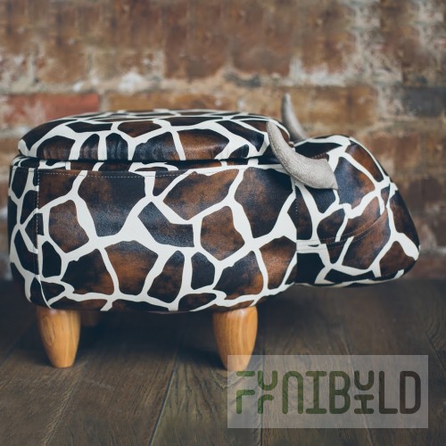 Pouf Bull, spotted, with a box and a lid