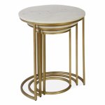Madison Table x3, White Top, Gold Frame