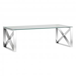 Coffee table 120*60 Cross silver