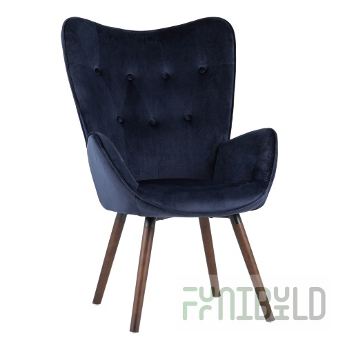Grand chair, blue velvet