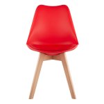 Chair FRANKFURT, red, wooden legs