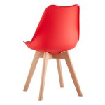 Chair FRANKFURT, red, wooden legs
