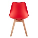 Chair FRANKFURT, red, wooden legs