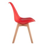Chair FRANKFURT, red, wooden legs