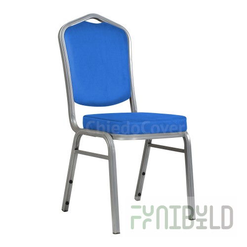 Chair Hit 25mm - silver, blue microfiber