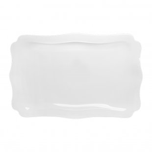 Rectangular dish with wavy edge 410x270 in Royal White 4, 8
