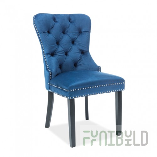 Signal august velvet chair, blue