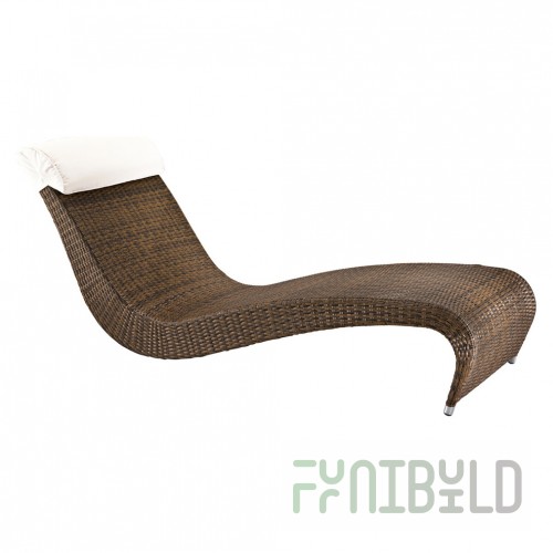 Designer chaise lounge Zefiro, dark brown