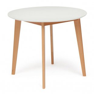 Dining table BOSCO round white/natural