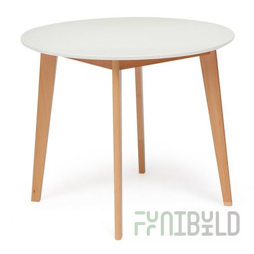 Dining table BOSCO round white/natural