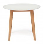 Dining table BOSCO round white/natural