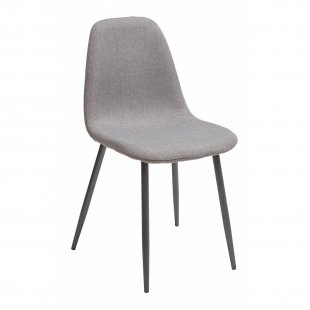 Cassiopea chair, light grey velour, black legs