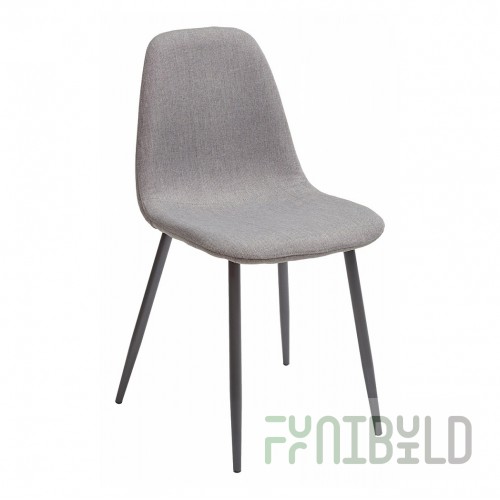Cassiopea chair, light grey velour, black legs