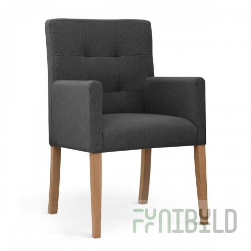 Hermes chair, dark grey, oak legs, O96