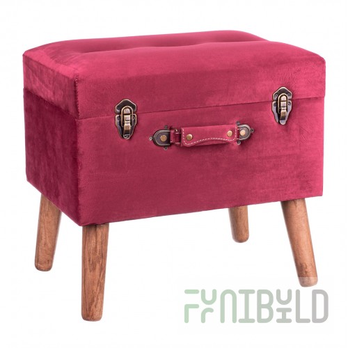 Pouf with storage compartment Fuchsia