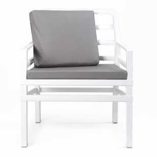 Plastic chair with cushions Aria, white, gray