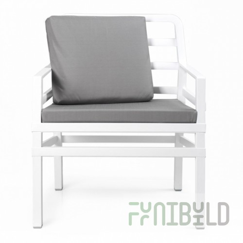Plastic chair with cushions Aria, white, gray