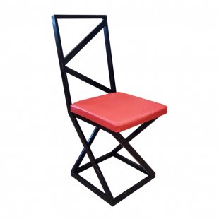 Loft chair, black frame, red eco-leather