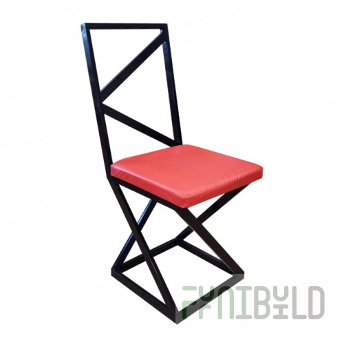 Loft chair, black frame, red eco-leather