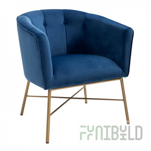Armchair Chalet velor blue