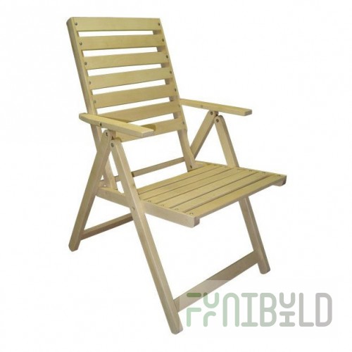 Folding wooden chaise lounge