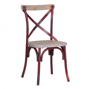 Crossback chair dark red