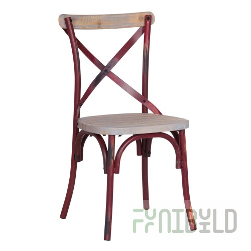 Crossback chair dark red