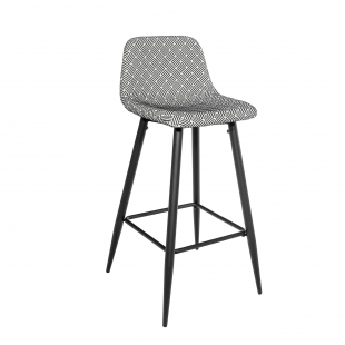 Bar stool Barton, black and white print
