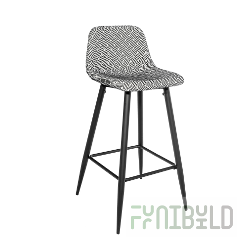 Bar stool Barton, black and white print