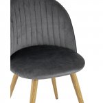 Chair Lyon Stripes velour grey