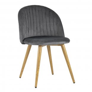 Chair Lyon Stripes velour grey