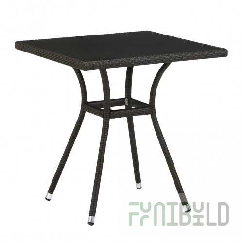 Fews Faux Rattan Wicker Table, Brown
