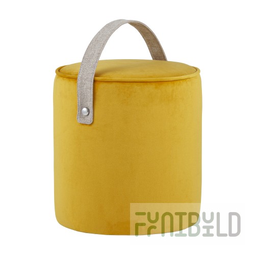 Pouf Jerry, velvet, orange