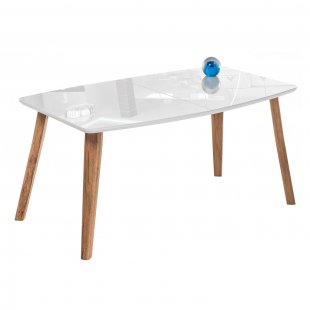 Glass table Cersei white / oak montana