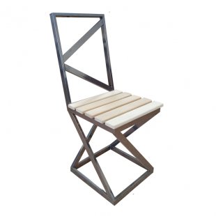 Loft chair, chrome frame, wood