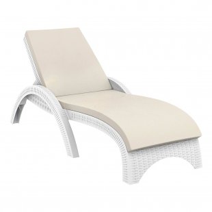Plastic sun lounger with mattress GS 1009 white
