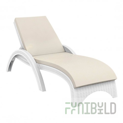 Plastic sun lounger with mattress GS 1009 white