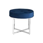 Sapphire bench, blue velvet, silver