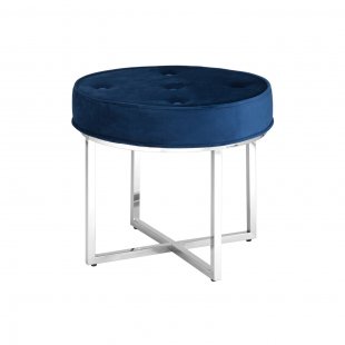 Sapphire bench, blue velvet, silver