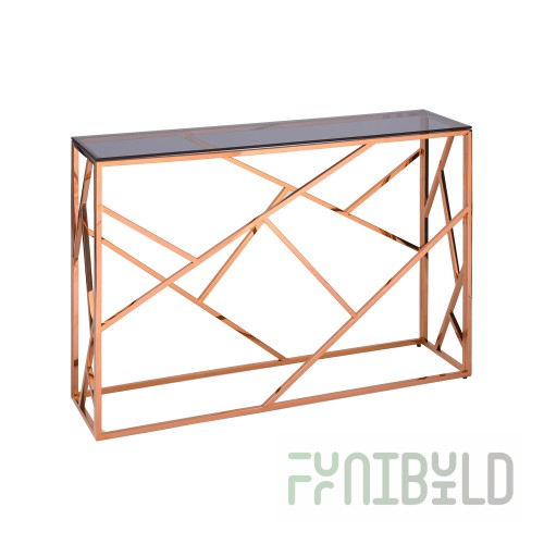 Art Deco Console Table 120 x 40 Rose Gold
