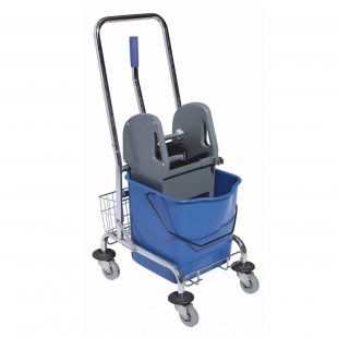 Single-bucket trolley 1x25l, with wringer, handle and net on chromed frame, TU-9.2