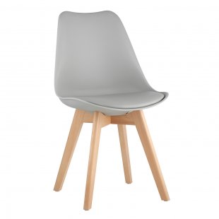 Chair FRANKFURT NEW, grey, wooden legs