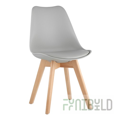 Chair FRANKFURT NEW, grey, wooden legs