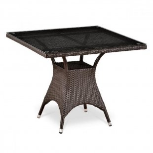 Inishtig Faux Rattan Wicker Table, Brown