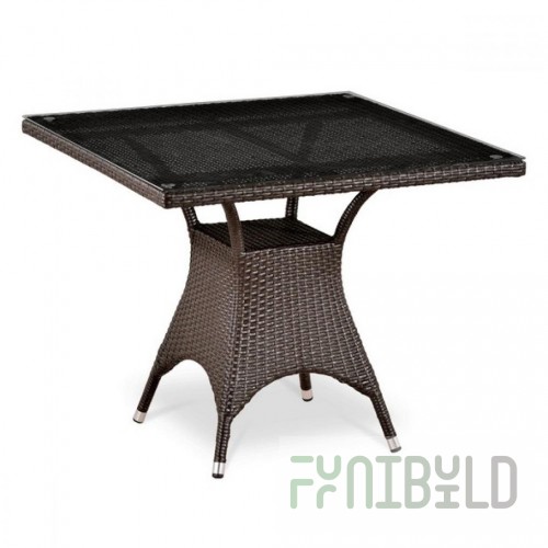 Inishtig Faux Rattan Wicker Table, Brown