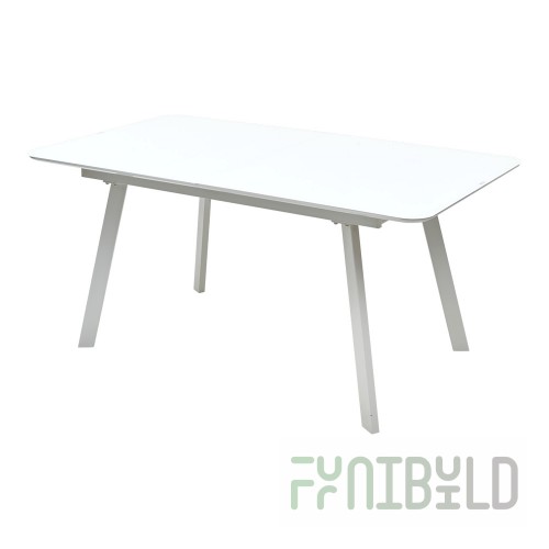 Table Aruba 160 white glossy glass