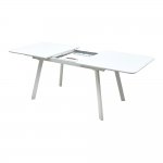 Table Aruba 160 white glossy glass