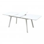 Table Aruba 160 white glossy glass